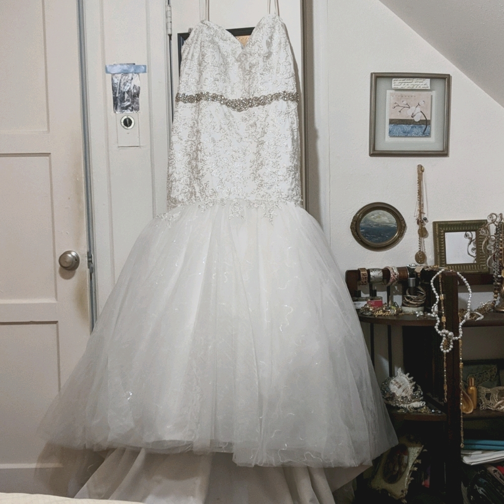 Mermaid Trumpet White Wedding dress